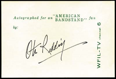 American Bandstand Collection - Otis Redding Signed A. B. Autograph Sheet (6x4.25)