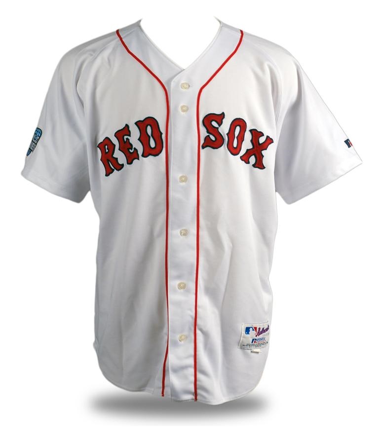 Boston Sports - 2004 Tim Wakefield Inscribed Game Used World Series Jersey