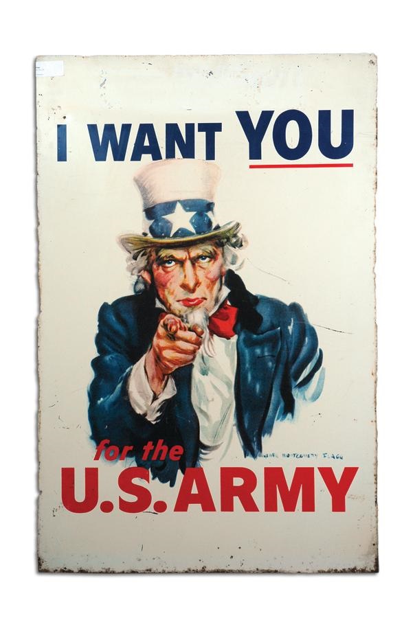 Rock And Pop Culture - Uncle Sam "I Want You" Metal Recruitment Sign