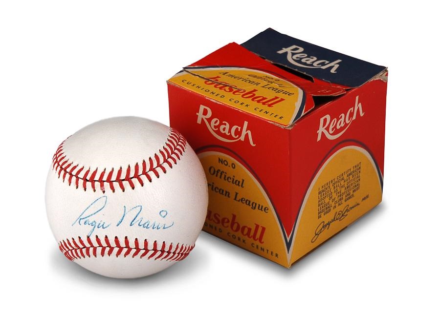 NY Yankees, Giants & Mets - 1963 Roger Maris Single-Signed Baseball with Original Box
