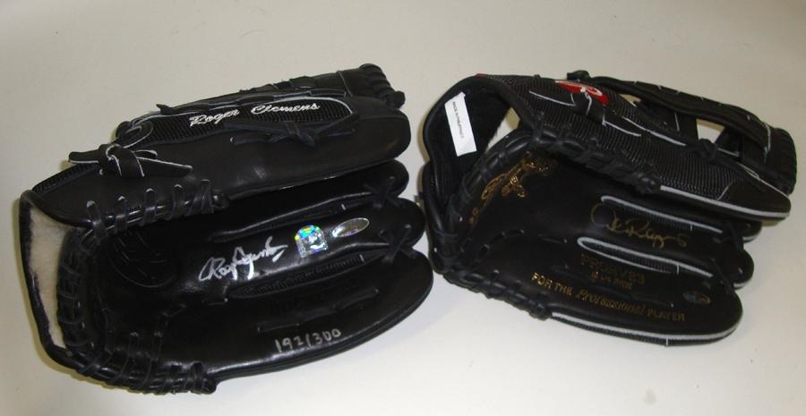 - Alex Rodriquez Signed Glove and Roger Clemens Signed Glove