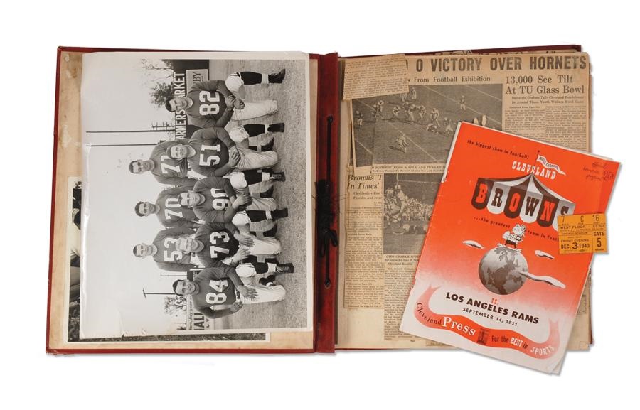 Otto Graham - 1949-50 Otto Graham Personal Scrapbook with Photos, Program and Ticket