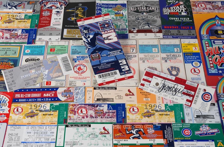 Baseball Memorabilia - Large Collection of 1980's-90's World Series, All Star and LCS Tickets (75+)