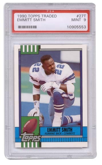Sports Cards - (100) 1990 Topps Traded Emmitt Smith PSA 9 Rookies