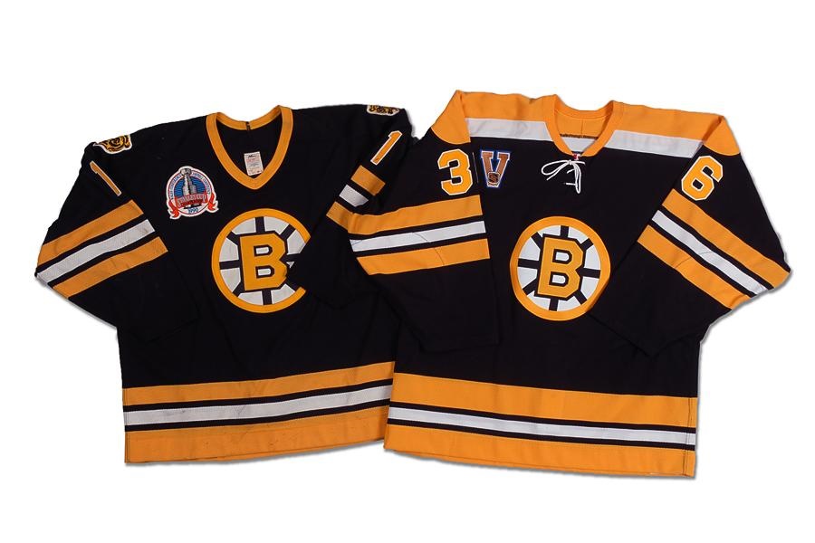 Game Used Hockey - 1989-90 Bob Carpenter Boston Bruins Stanley Cup Finals Game Worn Jersey & 2003-04 Ivan Huml Boston Bruins Vintage Game Issued Jersey (2)