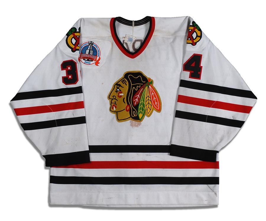 Game Used Hockey - 1991-92 Tony Horacek Chicago Blackhawks Stanley Cup Finals Game Worn Jersey