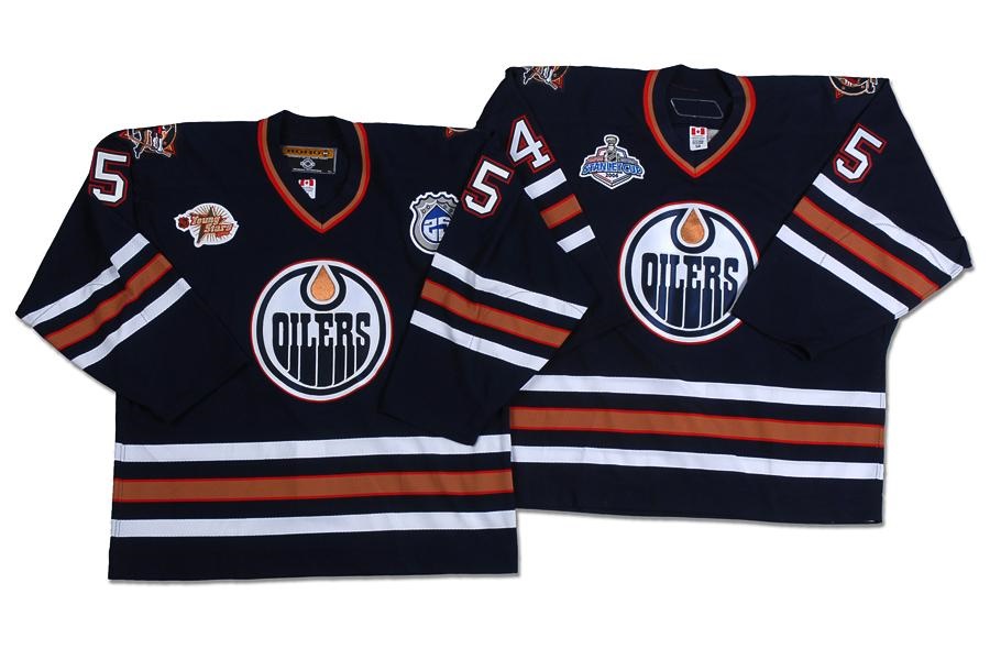 Game Used Hockey - 2004 Alex Semenov NHL YoungStars Game Worn Jersey & 2006 Toby Petersen Edmonton Oilers Stanley Cup Finals Game Issued Jersey (2)