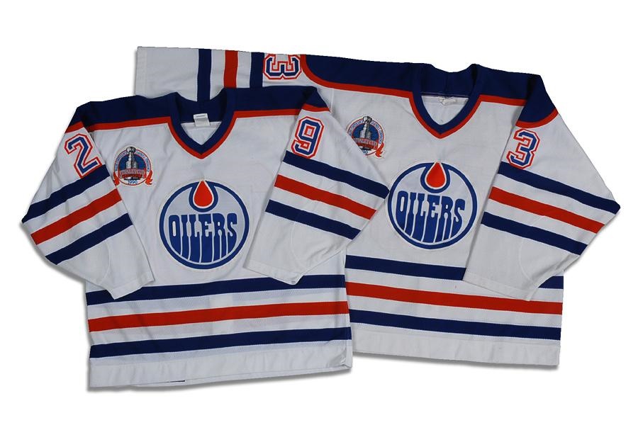 1990 Eldon Reddick & Vladimir Ruzicka Edmonton Oilers Stanley Cup Playoffs Game Worn & Issued Jerseys (2)