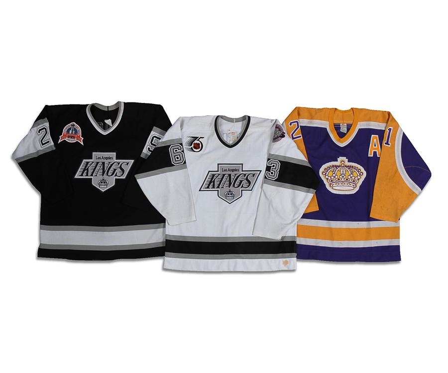 - 1987-88 Wayne McBean, 1991-92 Rene Chapdelaine & 1992-93 Lonnie Loach Los Angeles Kings Game Worn & Issued Jerseys (3)