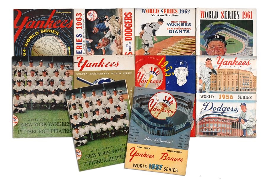 Ten 1950s-1960s New York Yankees World Series Programs