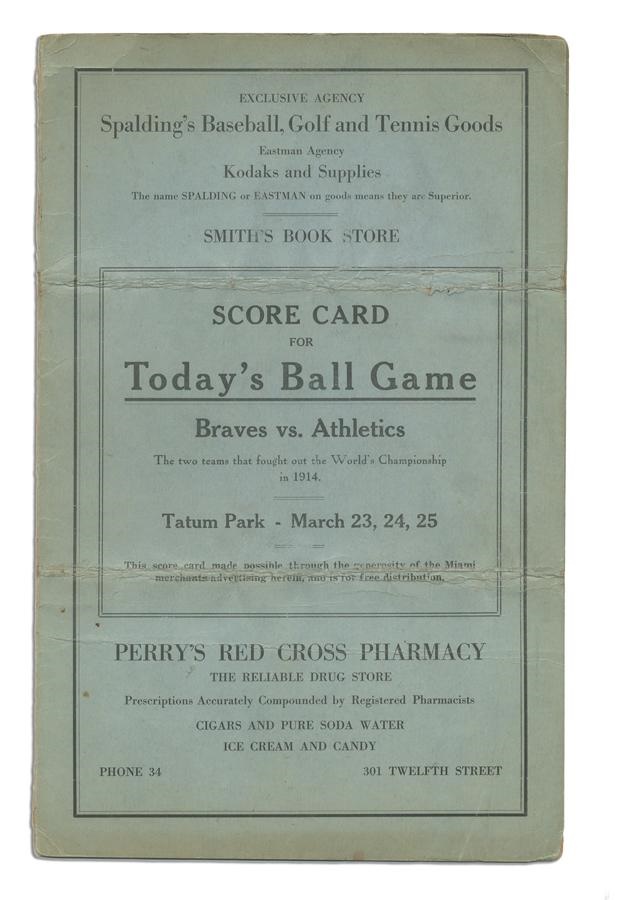 The Braves Man - 1914 World Series "Replay" Scorecard