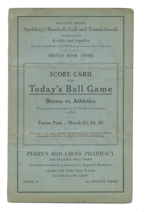 1914 World Series "Replay" Scorecard