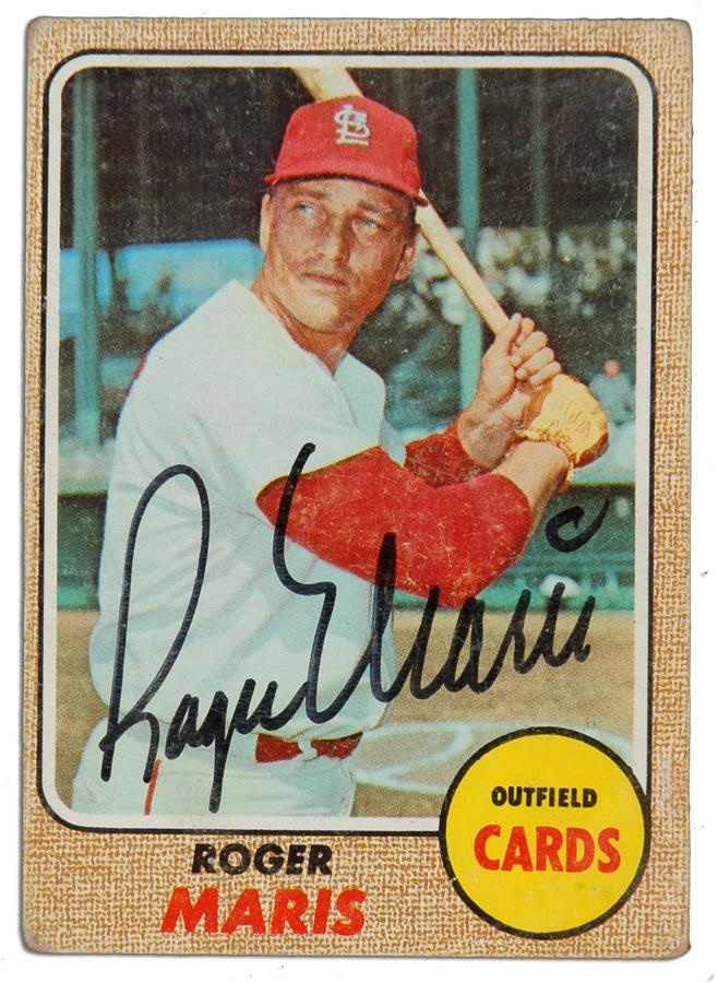 Roger Maris Signed 1968 Topps Card