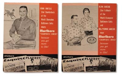 Football - 1958 Johnny Unitas & Alan Ameche Advertising Signs