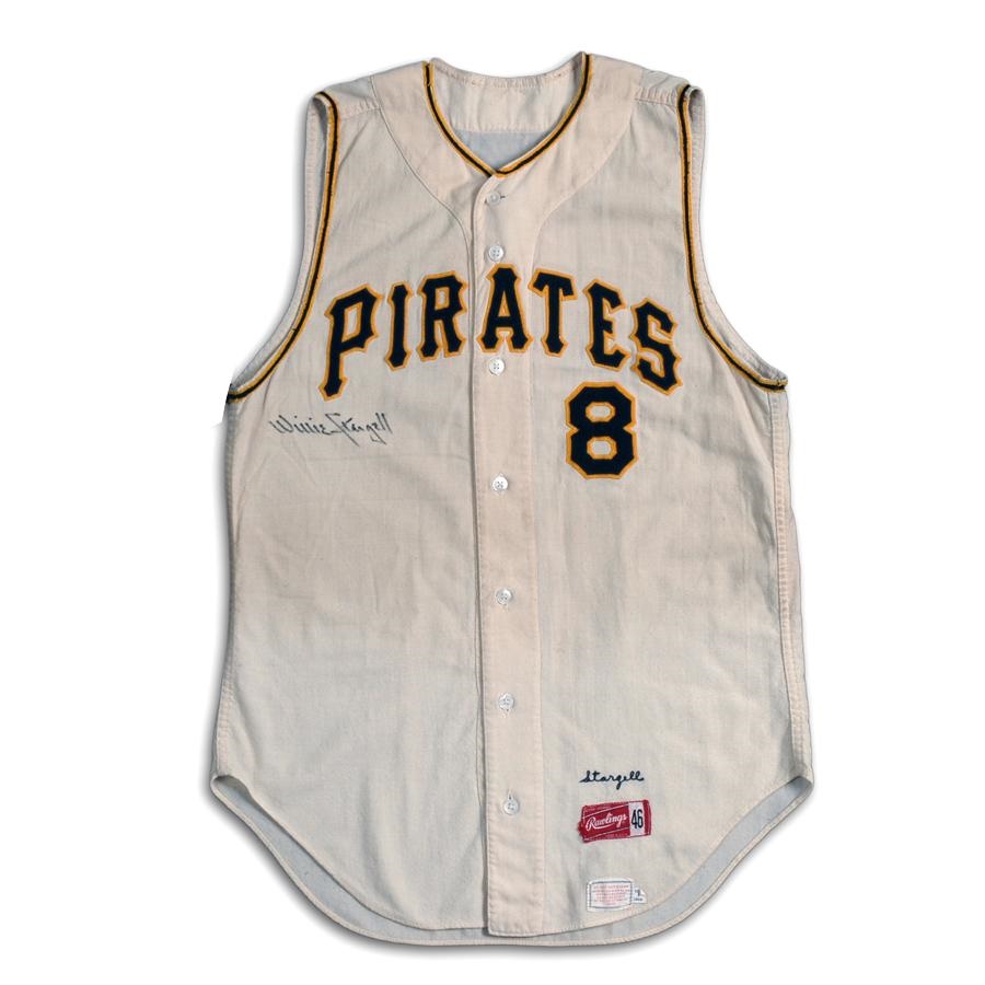 1968 Willie Stargell Autographed Game Used Pittsburgh Pirates Home Jersey Graded A9
