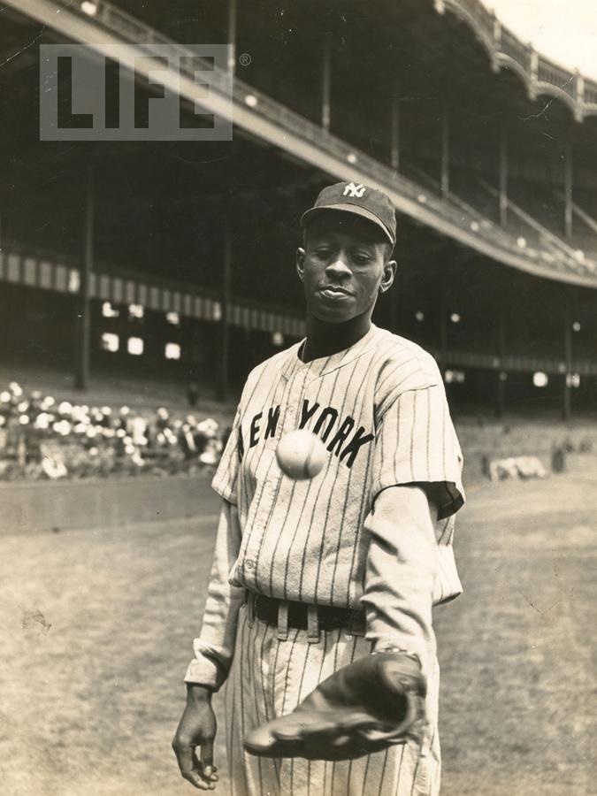 Satchel Paige of the New York Black Yankees by George Strock