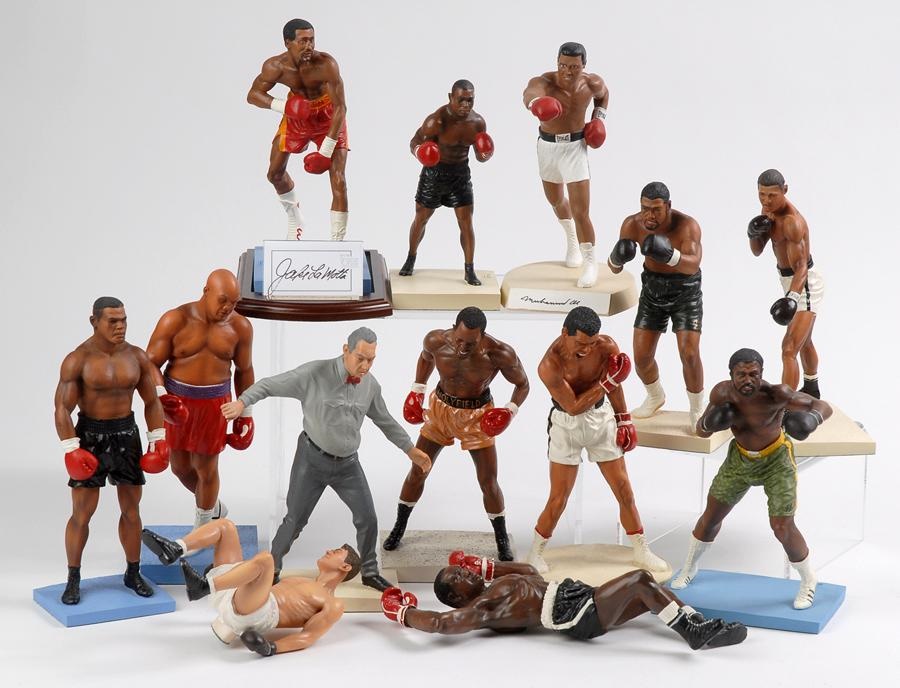 - Collection of 30+ Boxing Figurines Including Signed Muhammad Ali and Ali/Liston