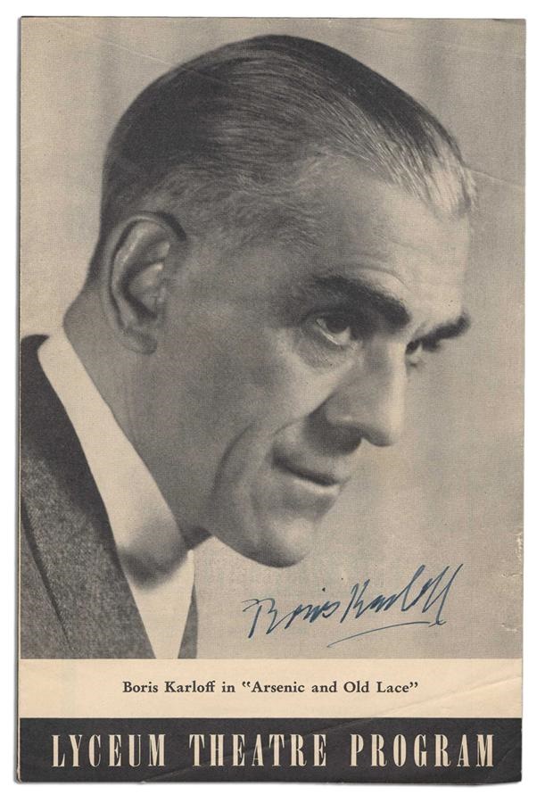 Rock And Pop Culture - 1931 Boris Karloff "Frankenstein"  (Spanish) and Signed Theatre Program "Arsenic and Old Lace"