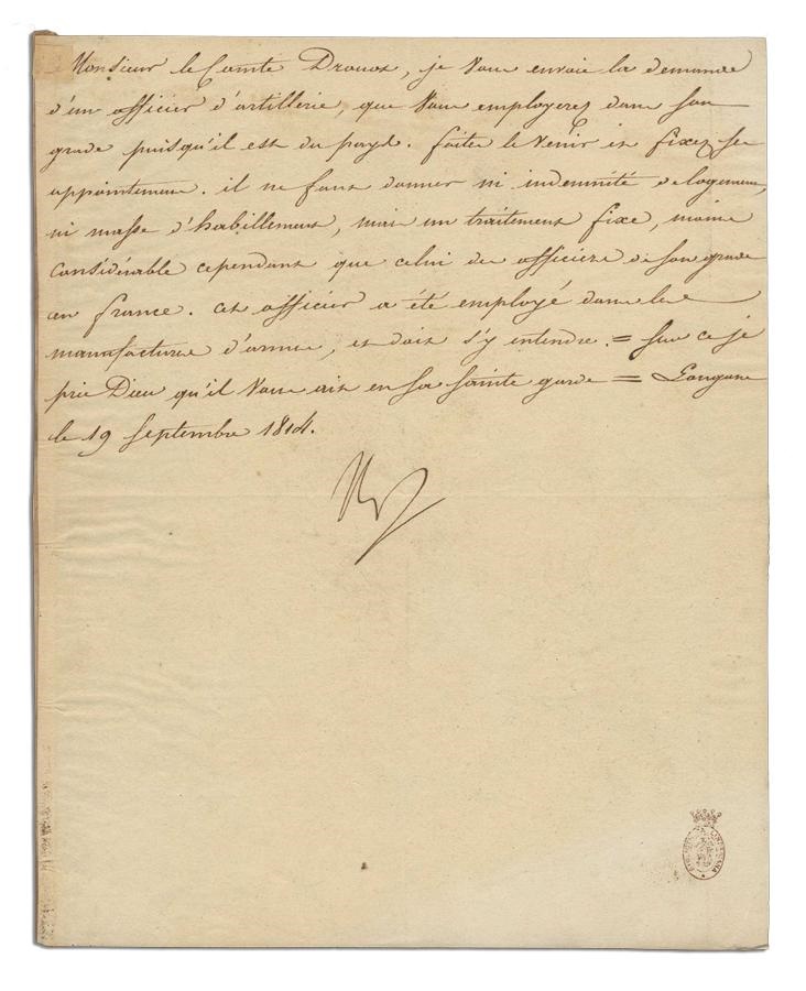 - Napoleon Handwritten Letter