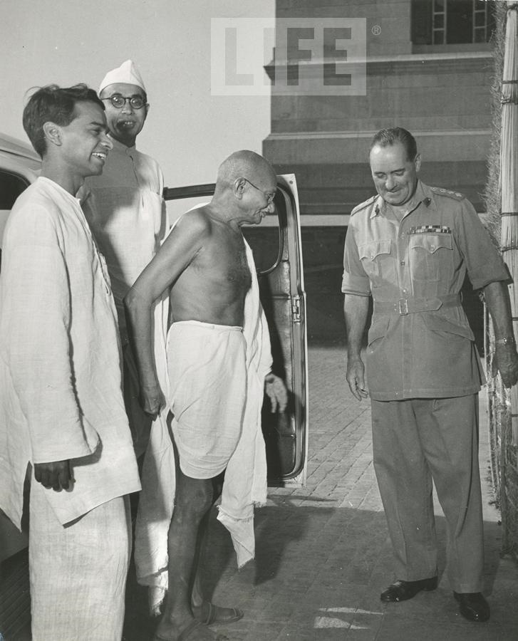 Mohandas Gandhi Arrives by Margaret Bourke-White (1904-1971)
