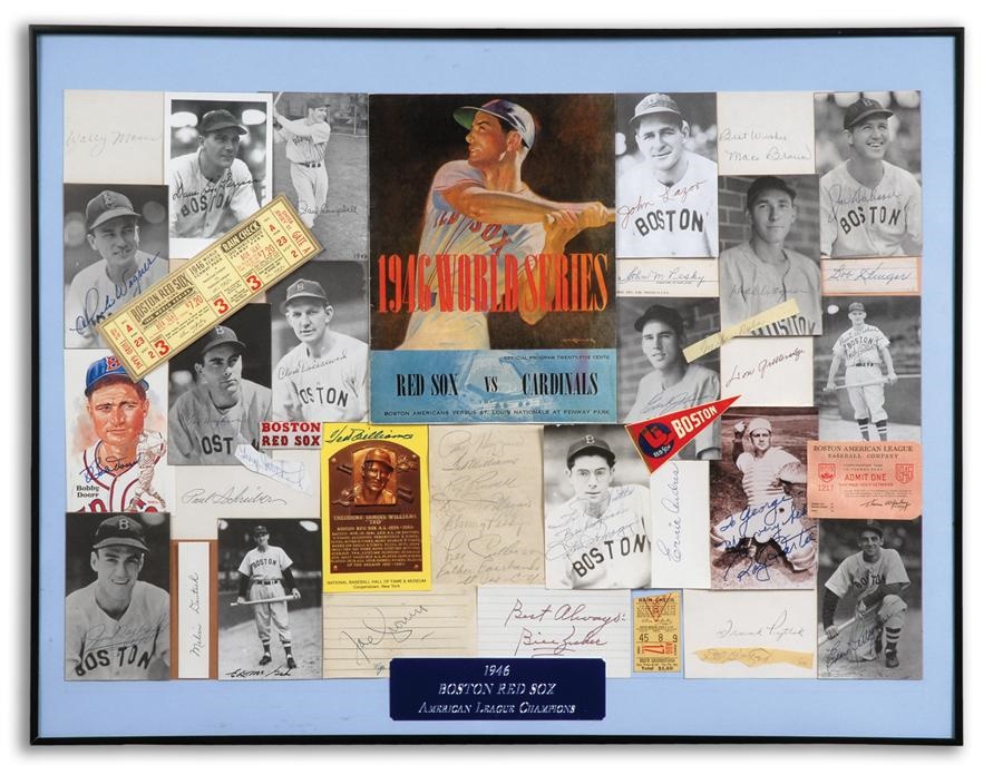 1946 Boston Red Sox Autograph Display