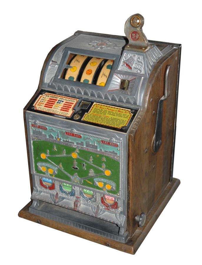 Rare Baseball One-Armed Bandit Coin-Op Slot Machine