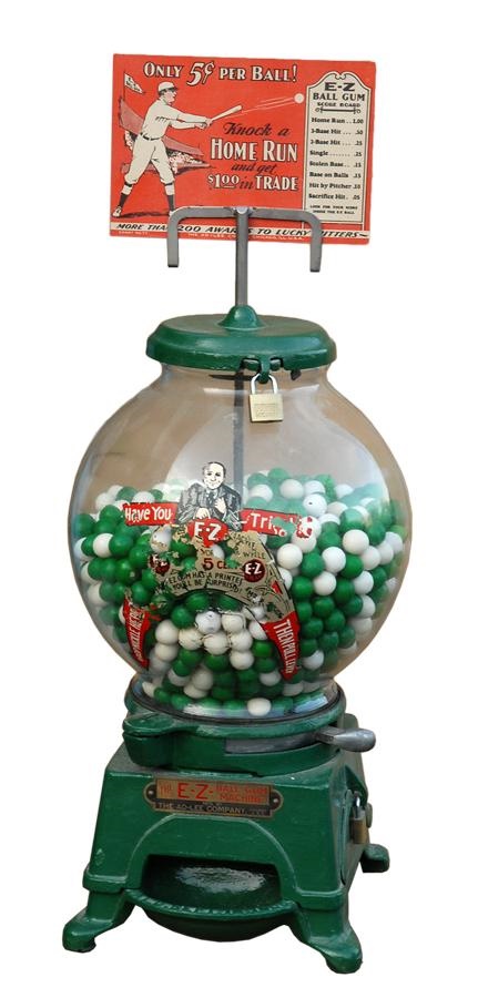 The Mike Brown Collection - 1910s "E - Z Ball" Baseball Gumball Machine