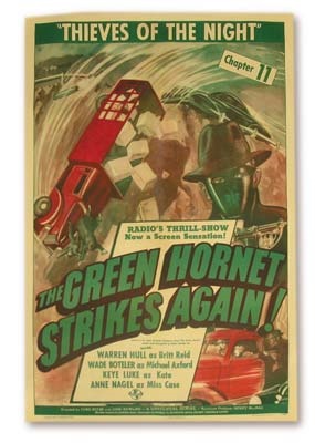 1940 Green Hornet Strikes Again! One-Sheet Film Poster