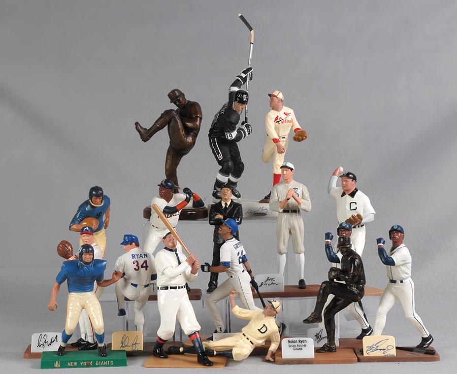 - Collection of Statues Including Hartland Baseball and Football (16)