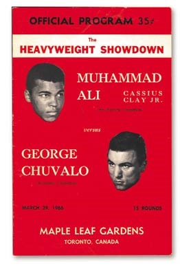 Muhammad Ali & Boxing - 1966 Muhammad Ali-George Chuvallo Site Program