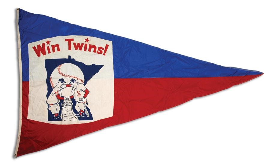 The Fred Budde Collection - Minnesota Twins Opening Day Pennant Used Every Year from 1966 to 1981