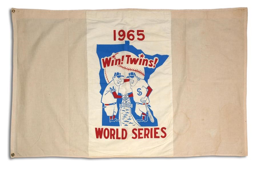The Fred Budde Collection - 1965 World Series "Win Twins" Banner that Flew in Stadium