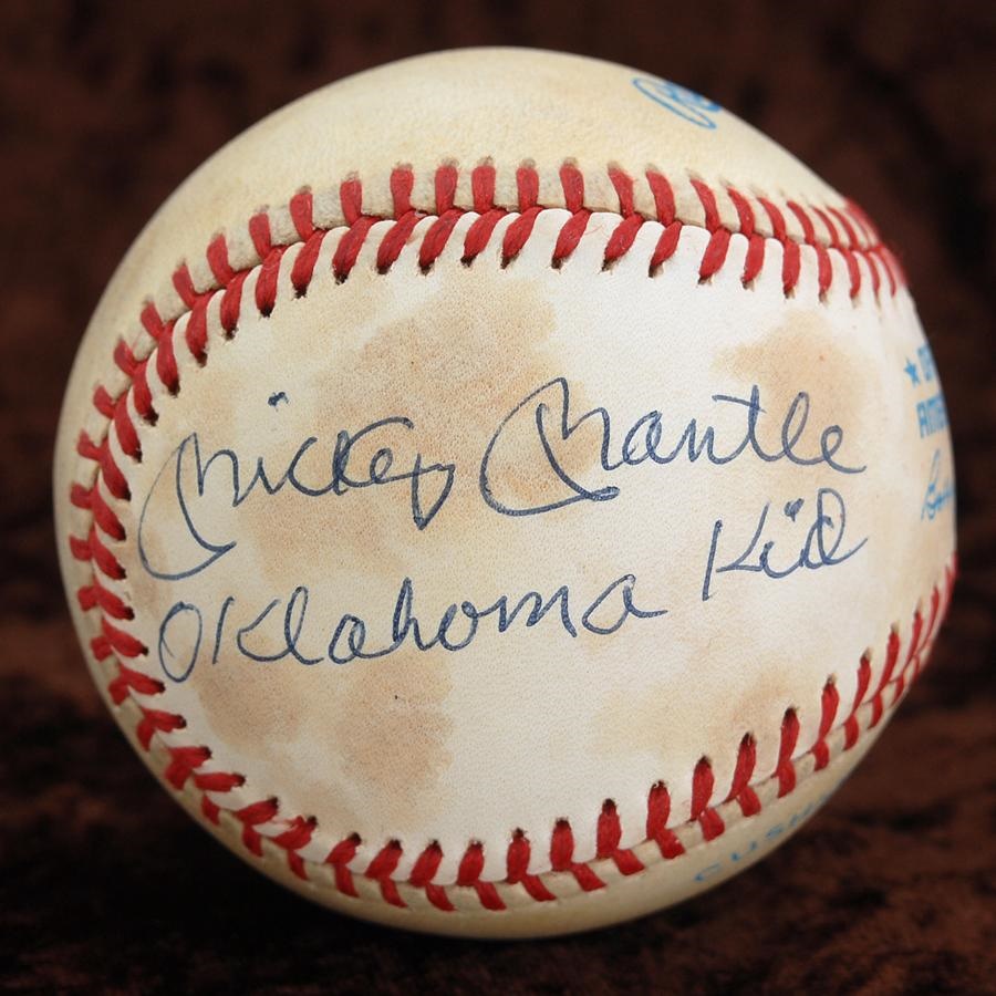 - Mickey Mantle Signed Oklahoma Kid Baseball