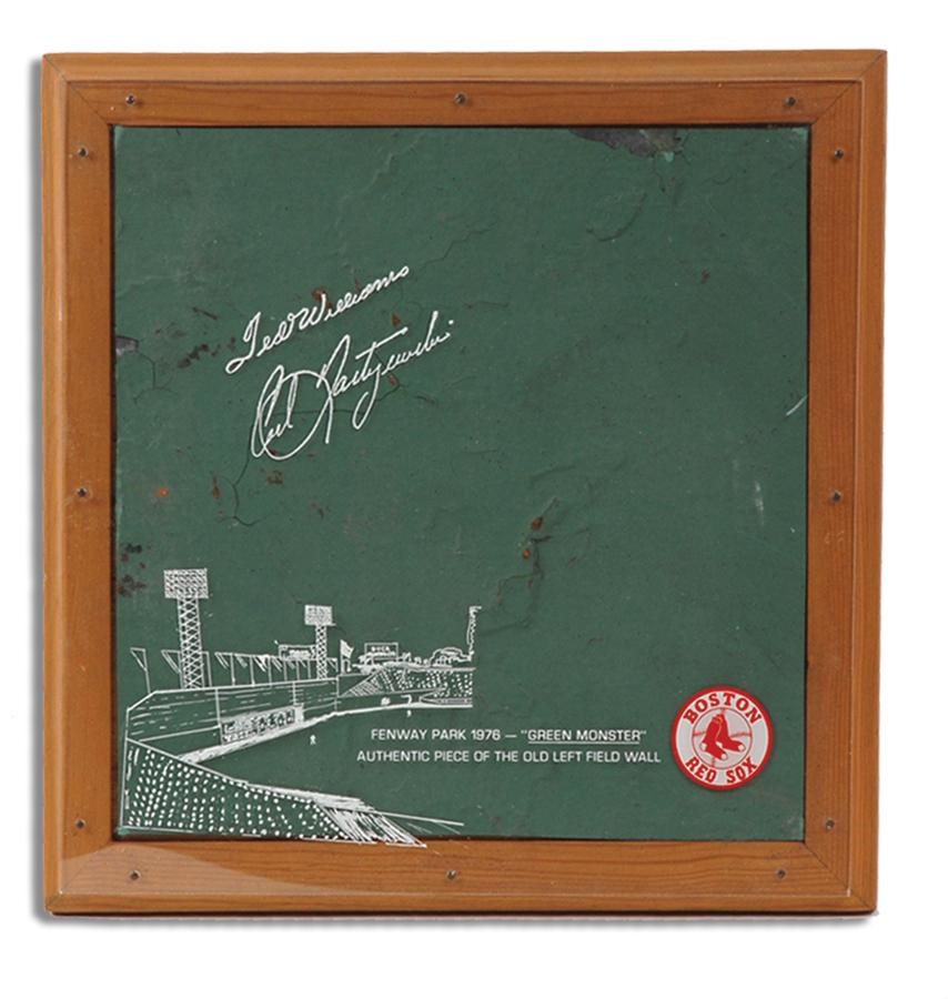 The Bob Wysocki Collection - Large Piece of The Fenway Park Green Monster (12x12")