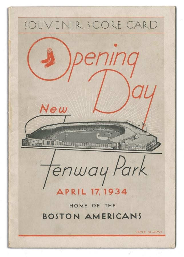 The Bob Wysocki Collection - 1934 Fenway Park Opening Day Program