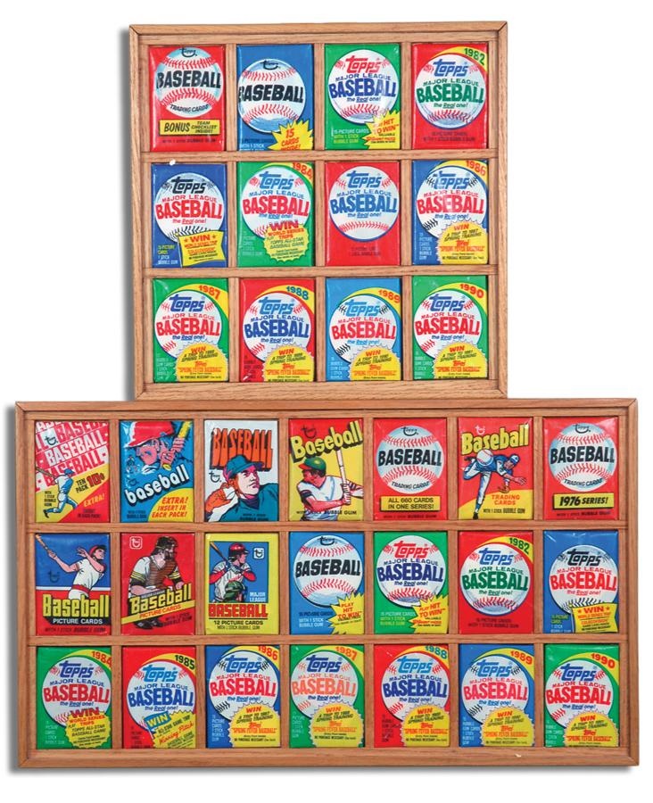 The Bob Wysocki Collection - Collection of Unopened Topps Baseball Card Packs Collection in Frames