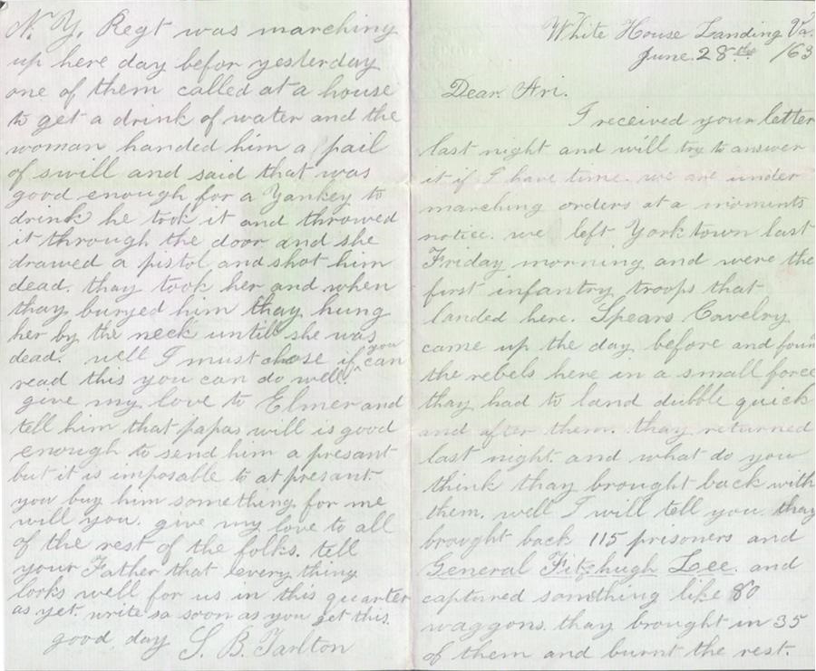 Rock And Pop Culture - Collection of Stephen B. Tarlton Civil War Letters, Diaries and Sundries
