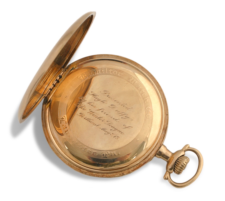 Sports Rings And Awards - 1913 Hugh Duffy 14K Gold Pocket Watch
