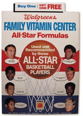 Basketball - 1973 Walgreens Basketball Advertising Sign