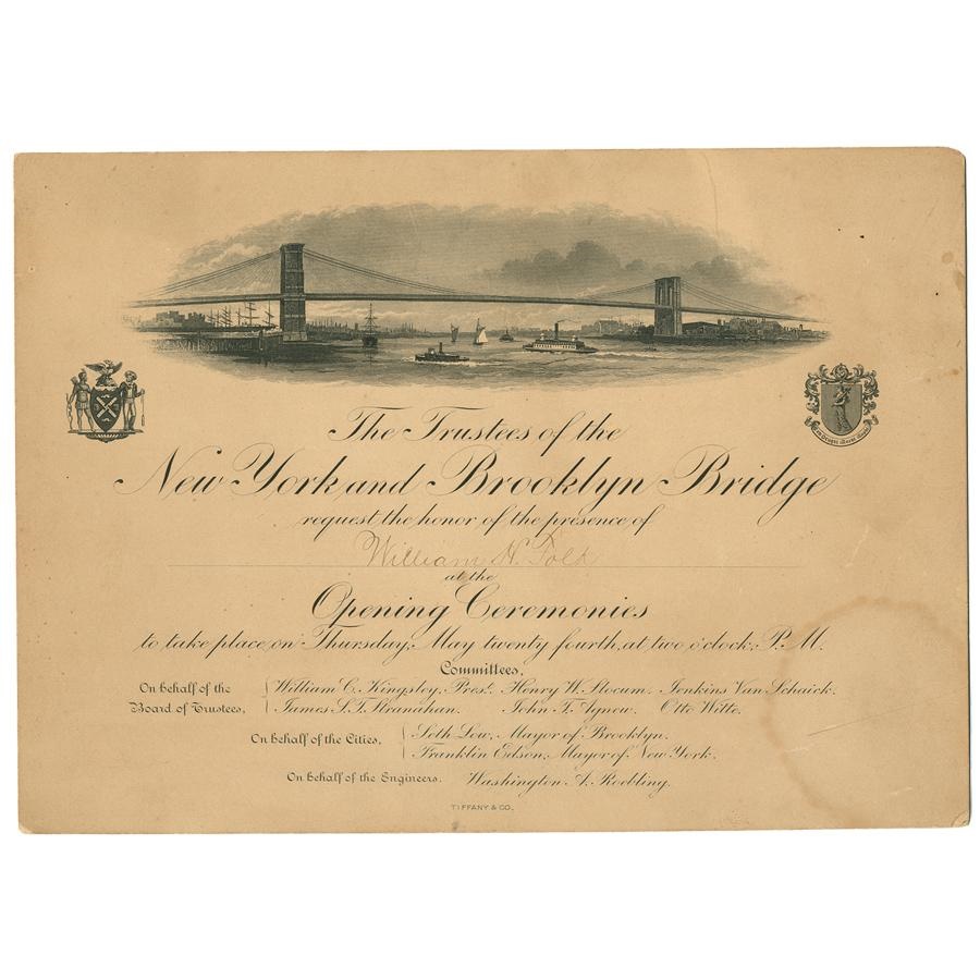 - 1883 Brooklyn Bridge Opening Invitation