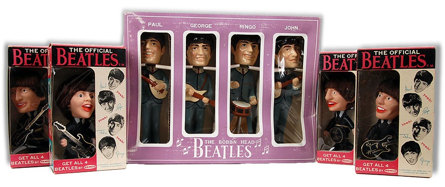 The Beatles Bobbin' Heads and Remco Dolls in Original Boxes