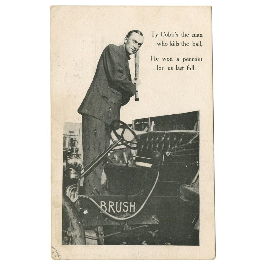 - 1908 Ty Cobb Brush Postcard