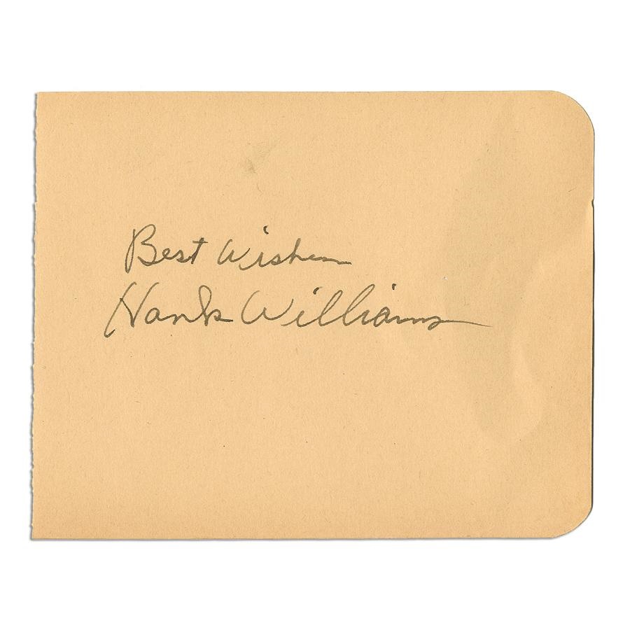 The R.T. Collection - Hank Williams Sr. Signed Album Page