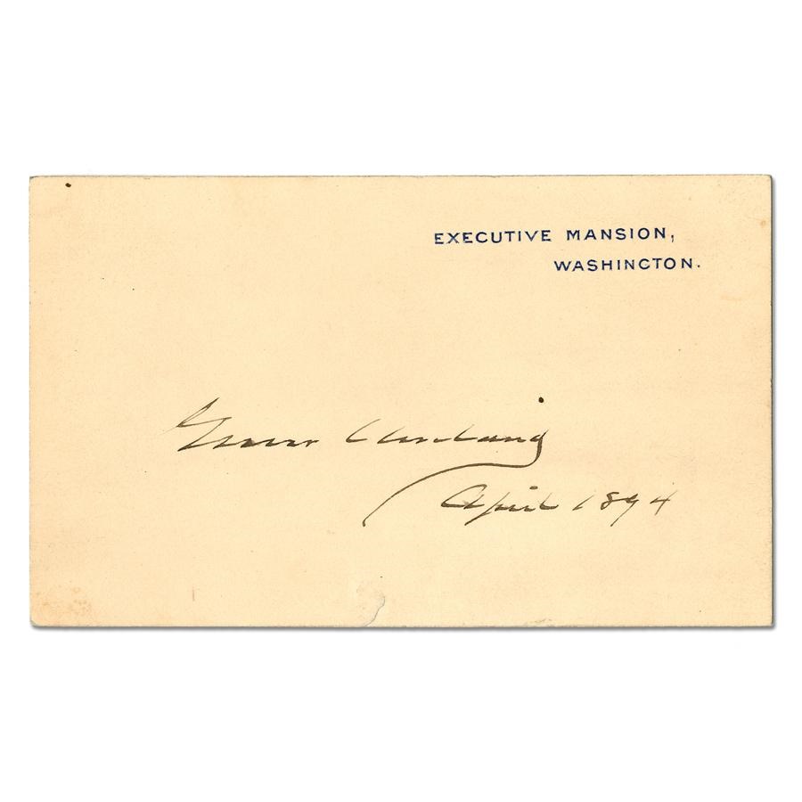 - 1894 Grover Cleveland Signed White House Card