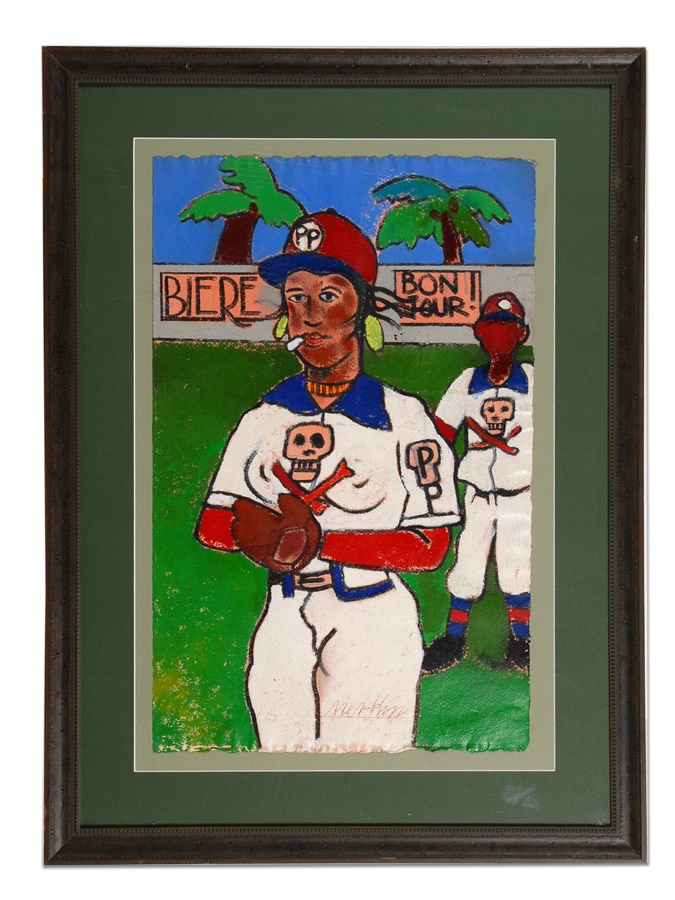 Baseball Memorabilia - Negro League Girls Baseball Pitcher by Richard Merkin