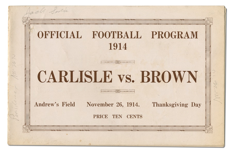 - 1914 Carlisle vs. Brown Football Program