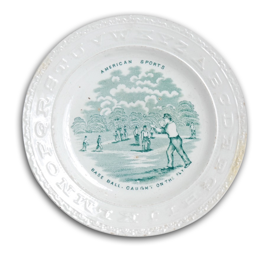 Baseball Memorabilia - 1860's Baseball ABC Plate