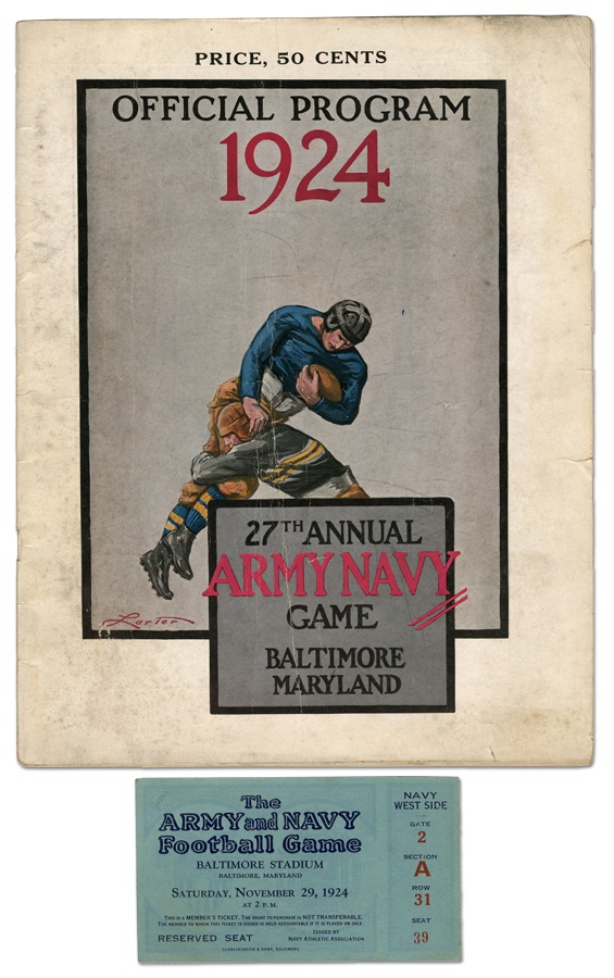 - 1924 Army vs. Navy Program and Full Ticket