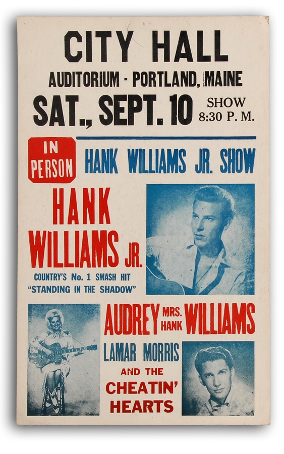 1960 Hank Williams Jr. Show Concert Poster