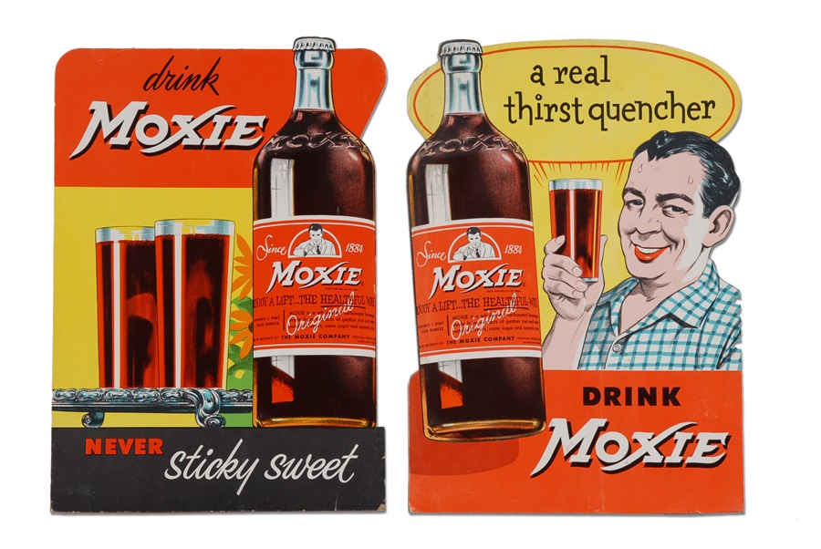 - 1950s Moxie Soda Diecut Advertising Signs (4)